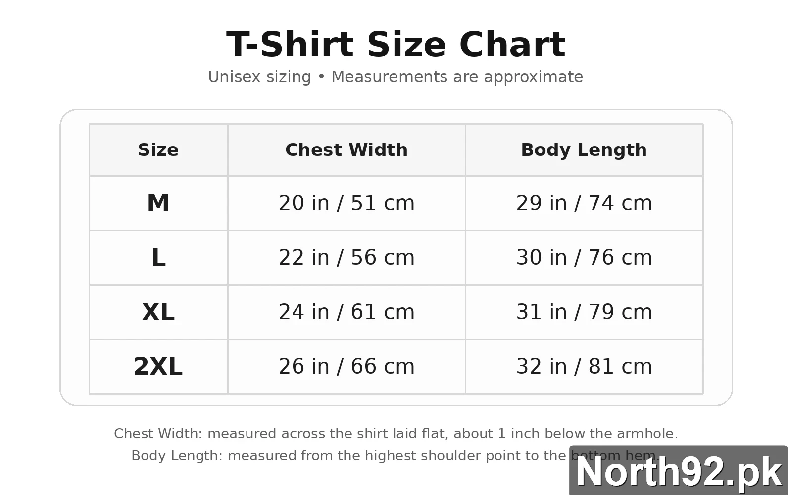 size chart
