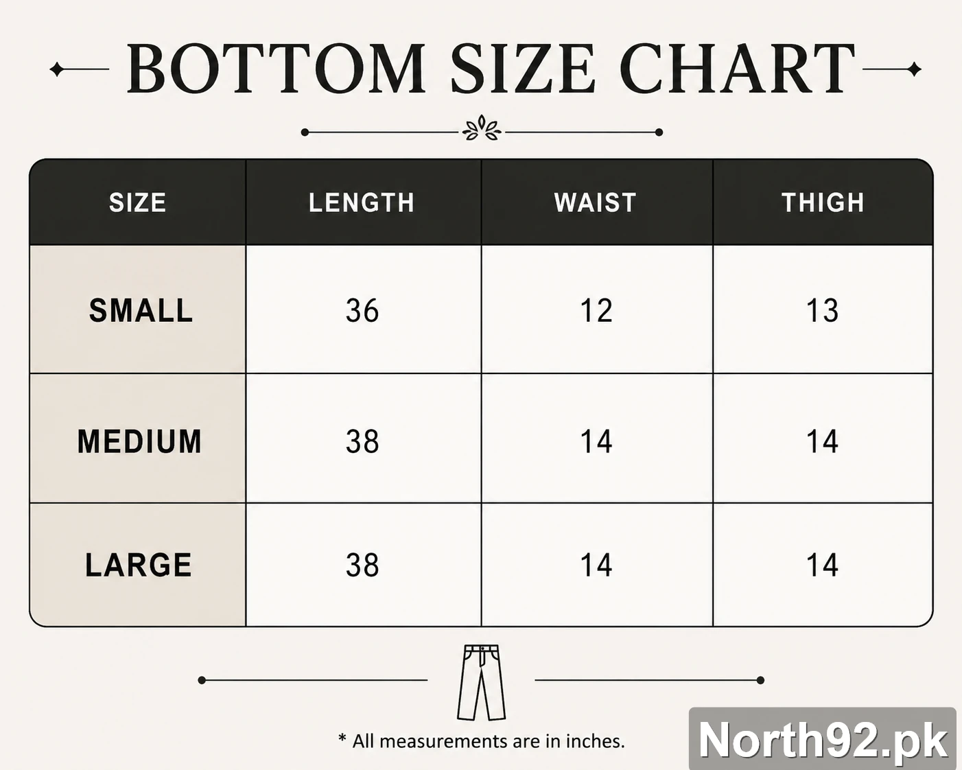 size chart